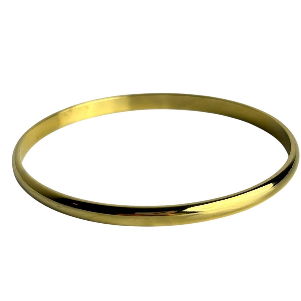 Vintage 70s Crown Stamped Trifari Faux Gold Costume Bangle
